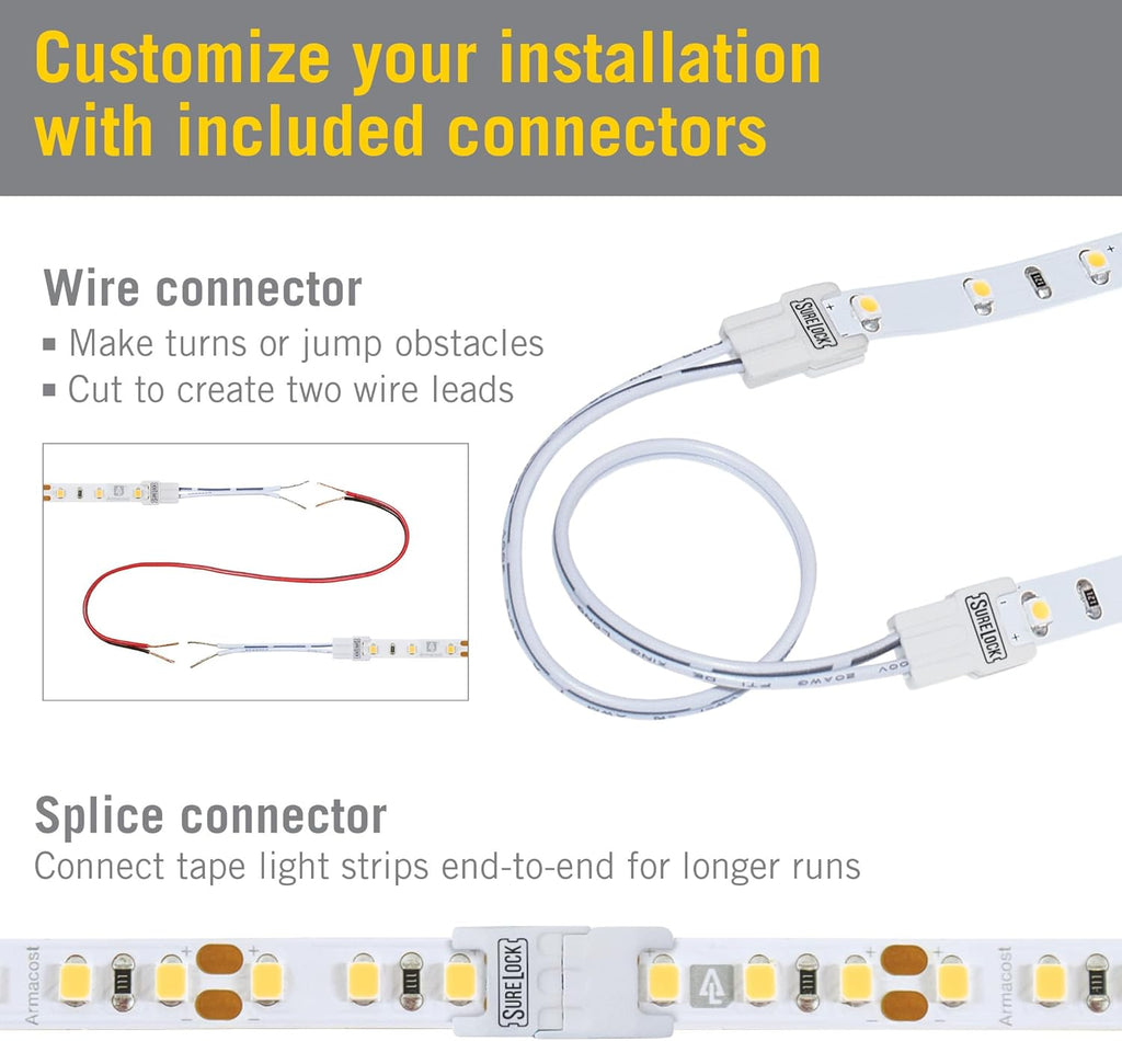 Armacost Lighting RibbonFlex Pro 12V White LED Strip Lights 60 LED/m, 3000K, 20 ft, 142240N