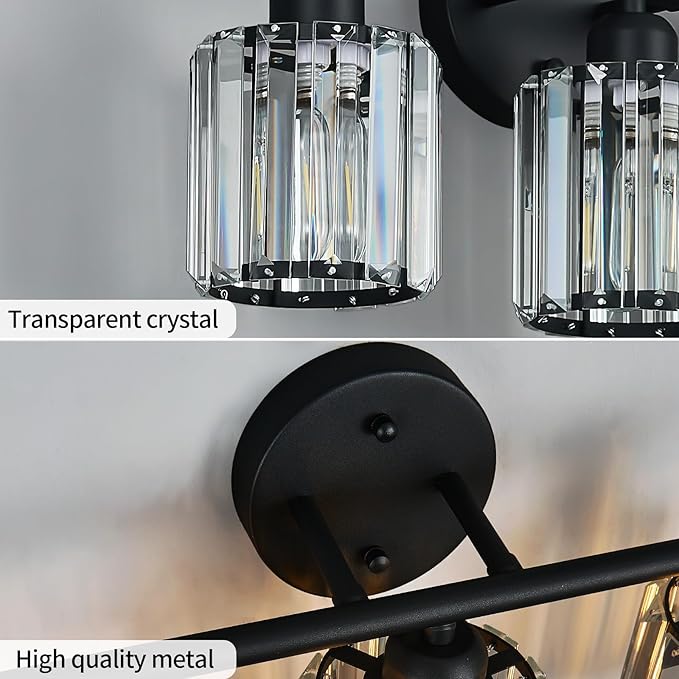 FDPBY Modern 3 Light Crystal Vanity Light, Compatible