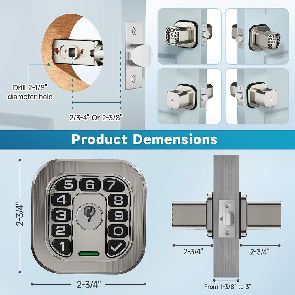 richelock fingerprint door knob, smart biometric door lock, package contents