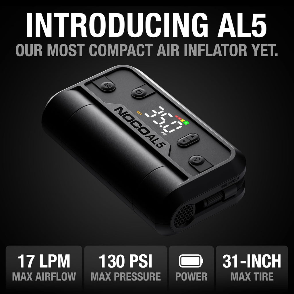 NOCO Air AL5 17 LPM 12V Cordless Tire Inflator & Portable Air Compressor