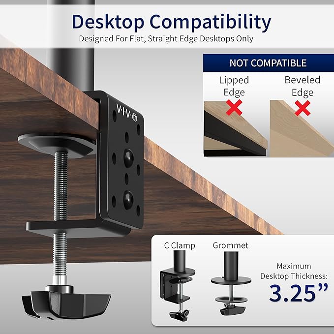 VIVO Single 13 to 38 inch Ultrawide Monitor Arm Desk Mount, Regular Screens up