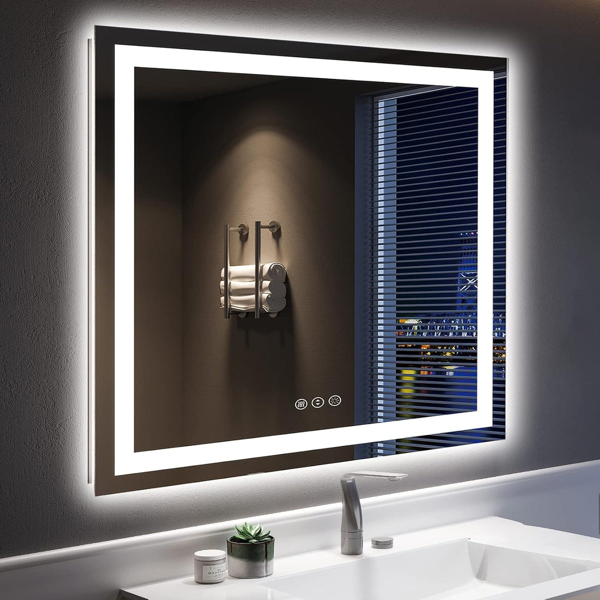 YEELAIT 36x36 Inch LED Bathroom Mirror