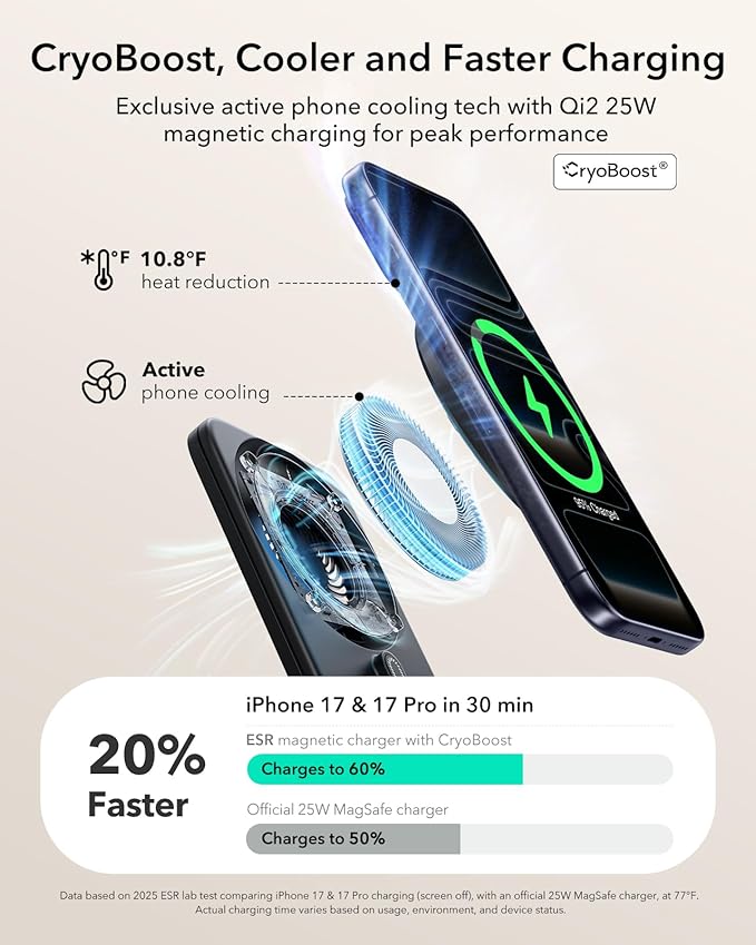 ESR 3 in 1 Charging Station for Apple, Qi2.2 25W MagSafe Charger