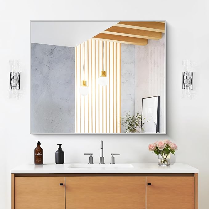 30" x 36"Bathroom Mirror, Decorative Rectangular Vanity Mirror