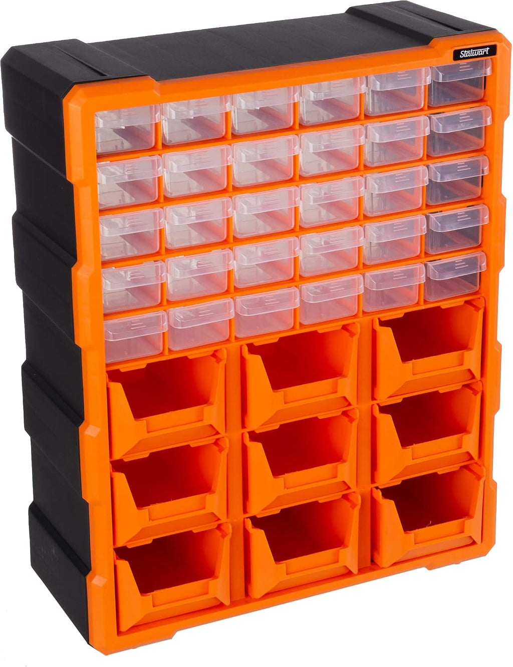Stalwart Plastic Storage Drawers - 39-Drawer Screw Organizer, Black