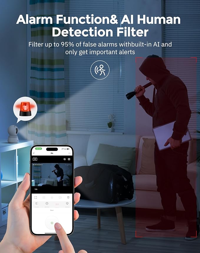 Hugolog 3K 5MP Indoor Pan/Tilt Security Camera (2pcs)