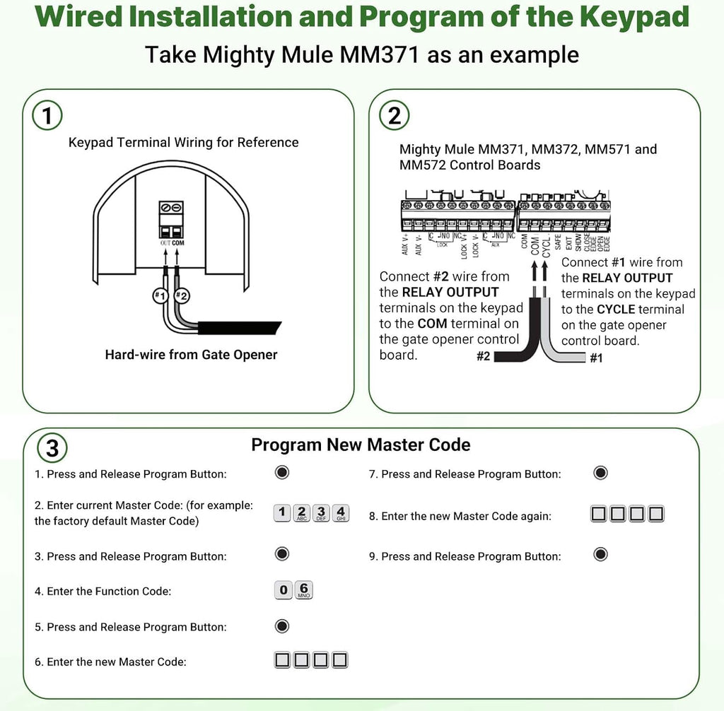 fm137 wireless digital keypad replacement for mighty mule, side view