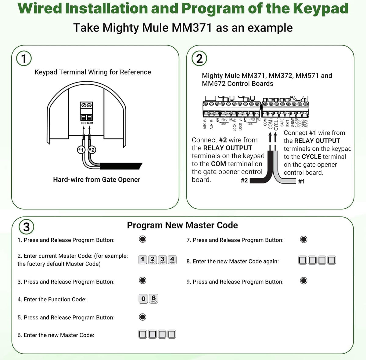 fm137 wireless digital keypad replacement for mighty mule, side view