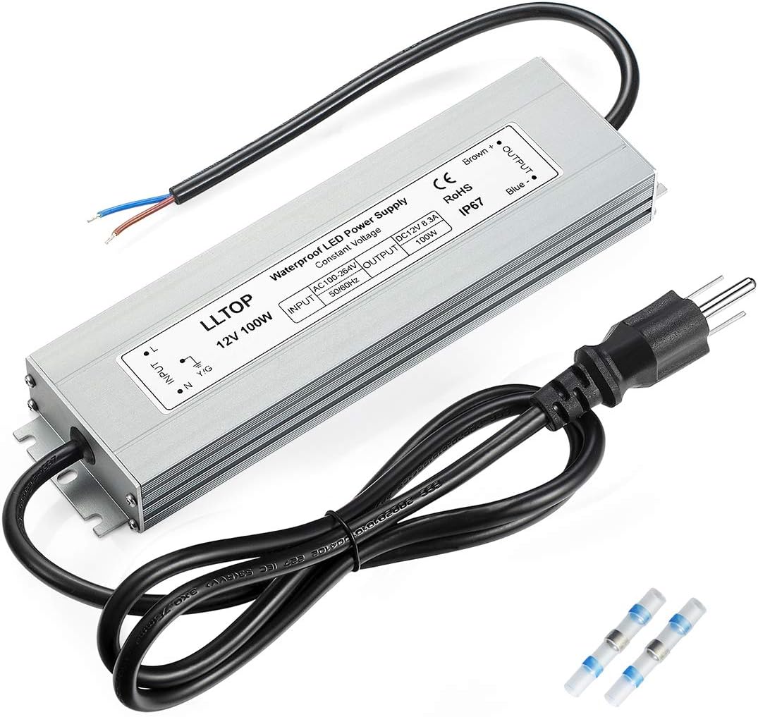 LLTOP LED Driver 100 Watts Waterproof IP67 Power Supply AC100-264V to 12V DC