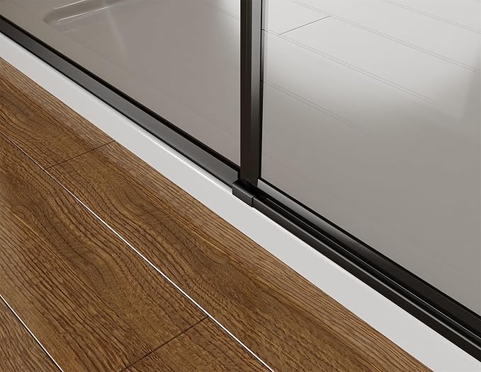 Pivot Swing Shower Door, Adjustable Width 58.9-60" W x 74" H Semi-Frameless