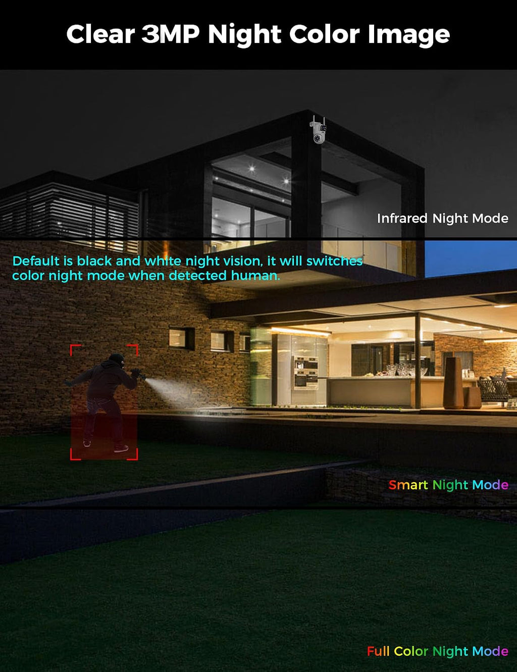 hiseeu wireless security cameras outdoor, outdoor cameras for, front angle view
