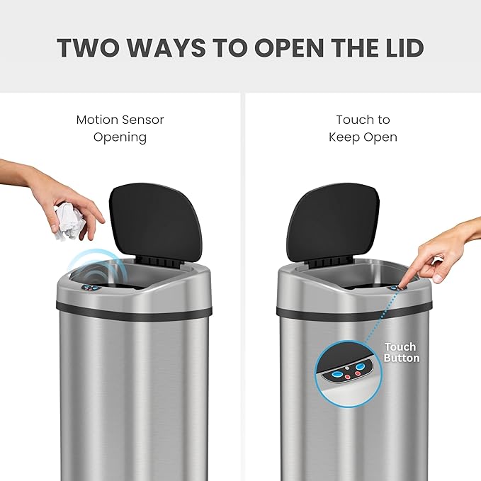 iTouchless 13 Gallon Sensor Kitchen Trash Can