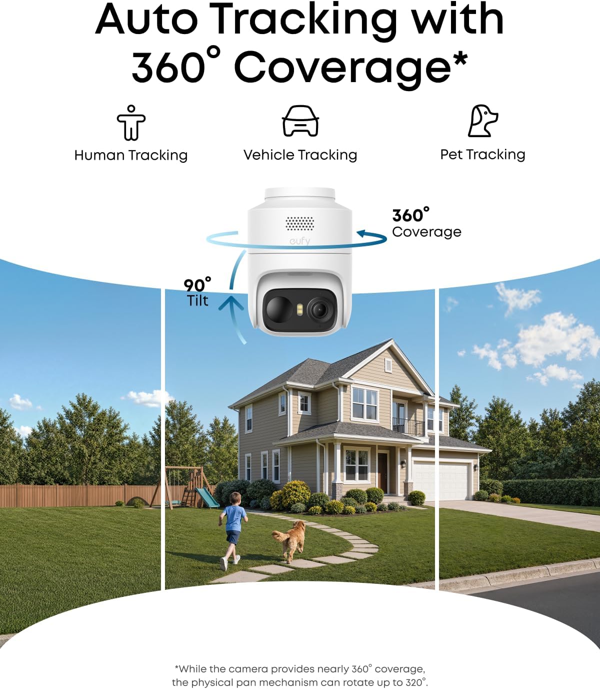 eufy security eufycam c37 2-cam kit, 360° pan&tilt shown in use