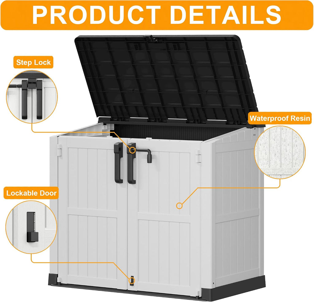 outdoor storage box & cabinet 36 cu ft, side view