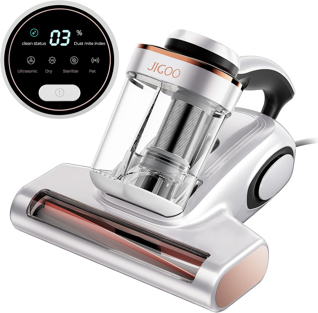 JIGOO Bed Vacuum Cleaner with Dust Sensor, Mattress Vacuum Cleaner with UV &