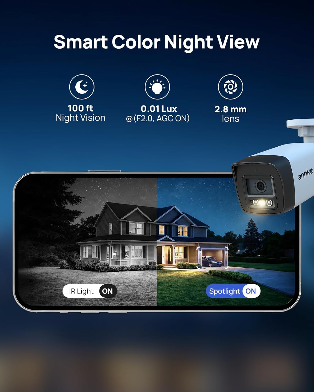 annke 2 pack 3k poe bullet security cameras shown in use