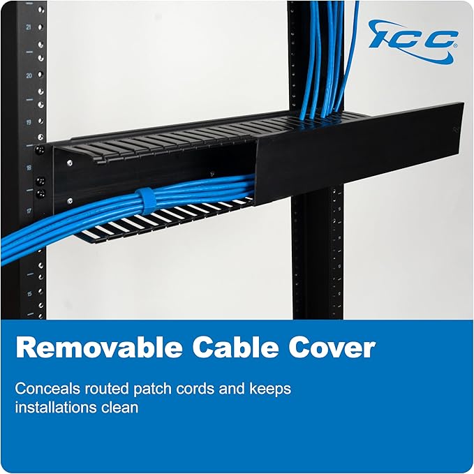 ICC 2U Finger Duct Cable Manager Panel (6-Pack)