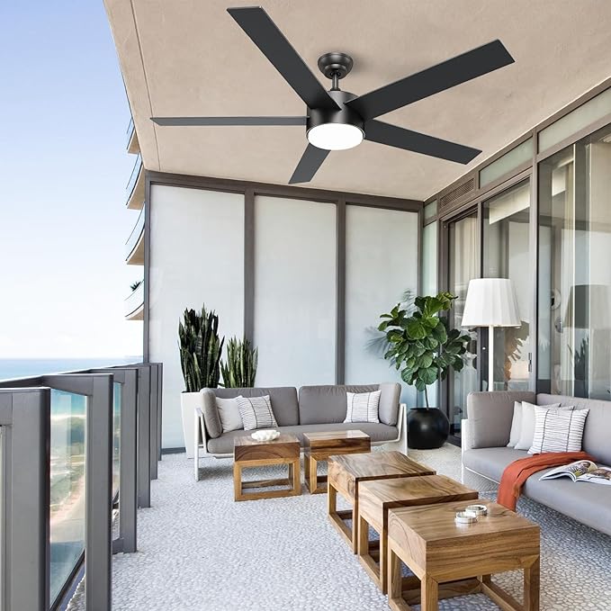 POCHFAN 60 Inch Black Ceiling Fans