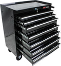 Tool Chest with 7-Drawer Tool Box Organizers and Storage,Rolling Multifunctional Tool Cart on Wheels,Tool Storage Organizer Cabinets with Key Locking for Garage, Warehouse, Repair Shop. (Black)