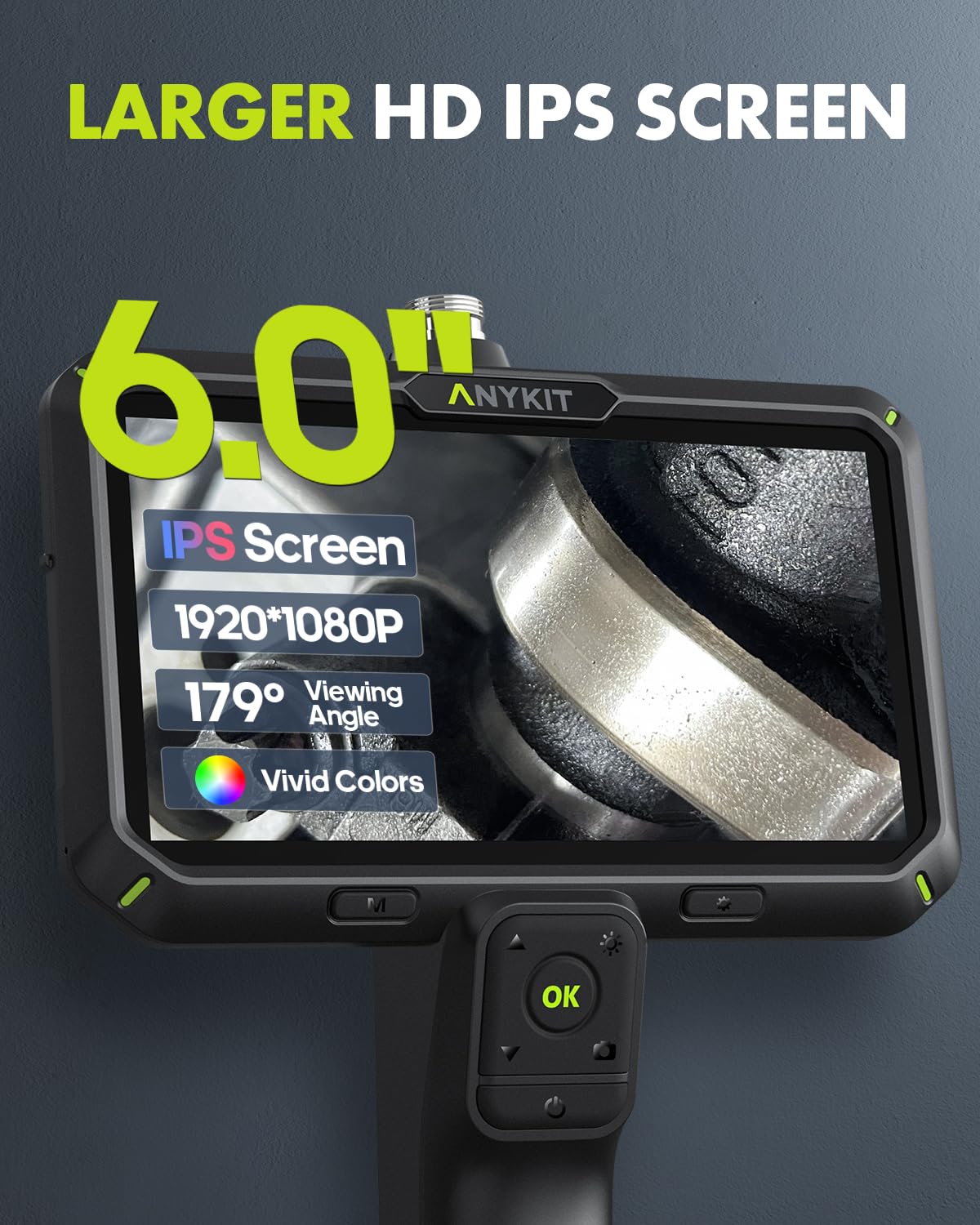 Anykit Endoscope Camera with Light, Dual Lens Endoscope 1080P