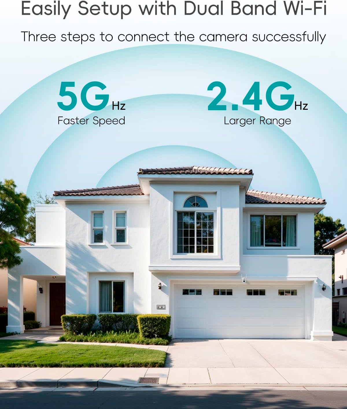 zumimall 2k wifi outdoor security camera, plug-in, 360°, package contents