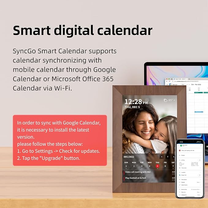 SyncGo 10.1 Inch Smart Wi-Fi Digital Calendar