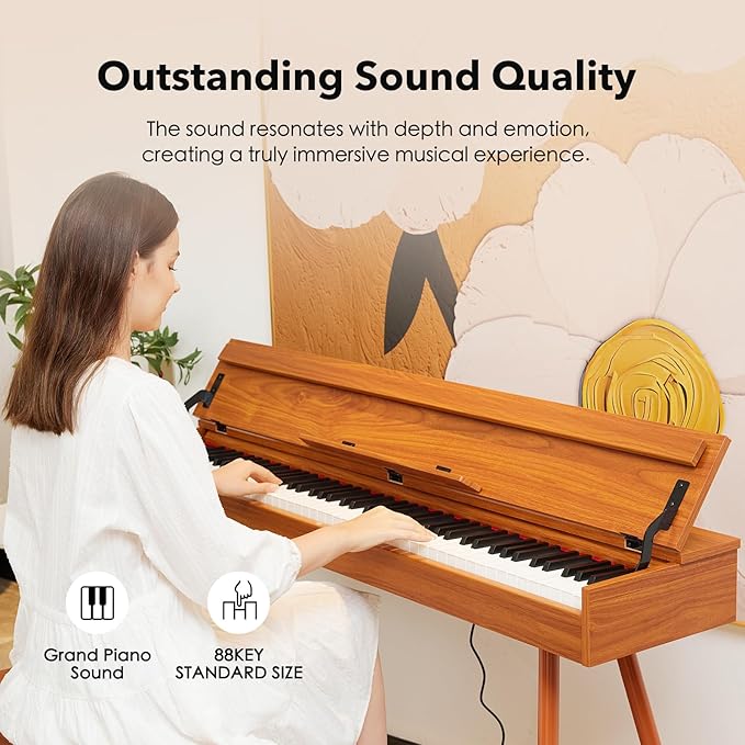 KUMENG Digital Piano 88 Key Weighted Keyboard, Full-Size Desk Progressive