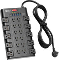 Extension Cord 10 Ft, SUPERDANNY Power Strip Surge Protector