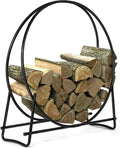 HAPPYGRILL Firewood Rack, 41 Inch Outdoor Firewood Log Hoop with 440LBS Capacity, Indoor Fireplace Wood Storage Ring, Home Fire Pit Wood Holder