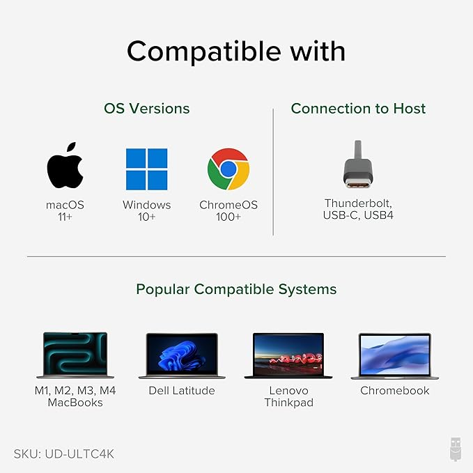 Plugable 13-in-1 USB C Docking Station 4K Triple Monitor