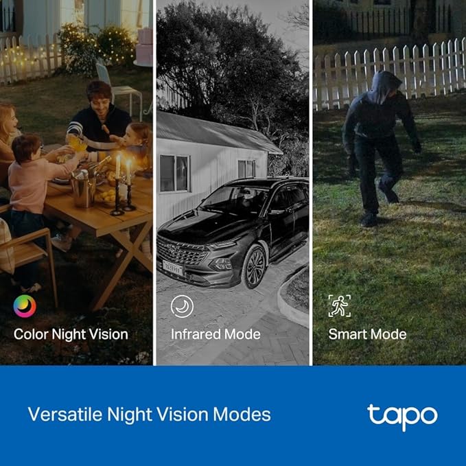 Tapo 2K 3MP Indoor/Outdoor Dual Lens Pan/Tilt Security Camera – 125° Wide-Angle