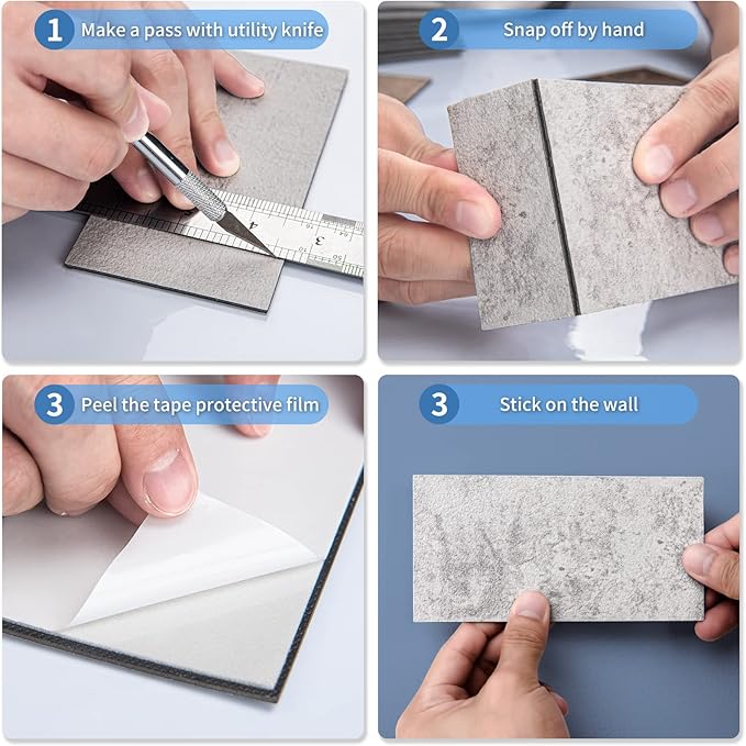 Art3d 102-Piece Backsplash Tile Peel and Stick