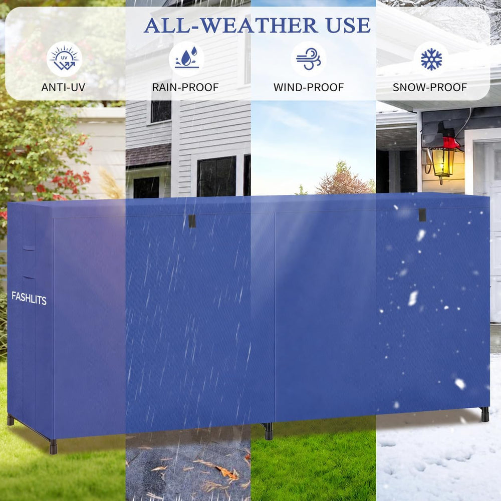 8ft Firewood Rack Cover, Waterproof Heavy Duty 600D Oxford