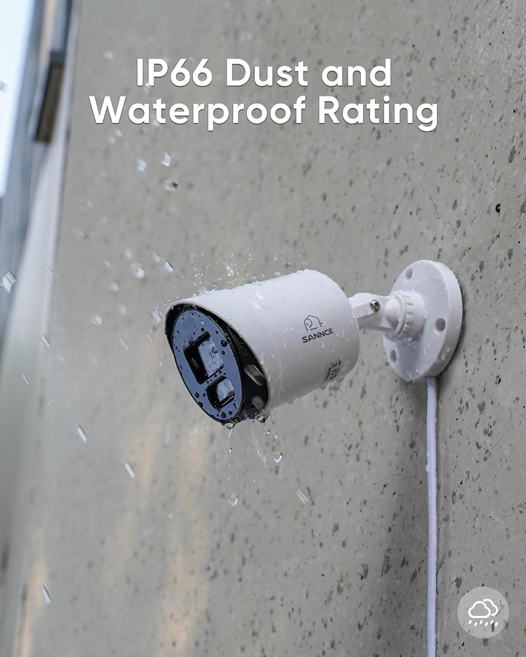 sannce 2mp tvi bullet camera for home security, front angle view