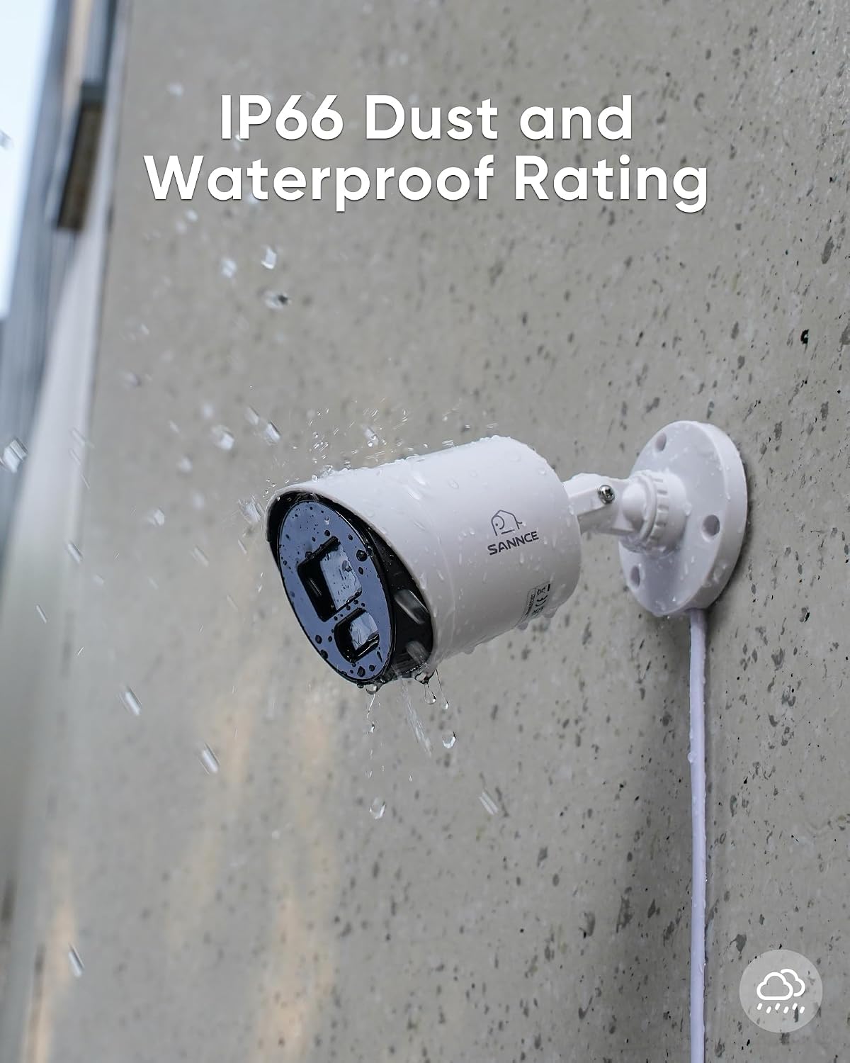 sannce 2mp tvi bullet camera for home security, front angle view