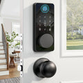 Keyless Entry Door Lock with 2 Knobs, Biquole Fingerprint Keypad Deadbolt