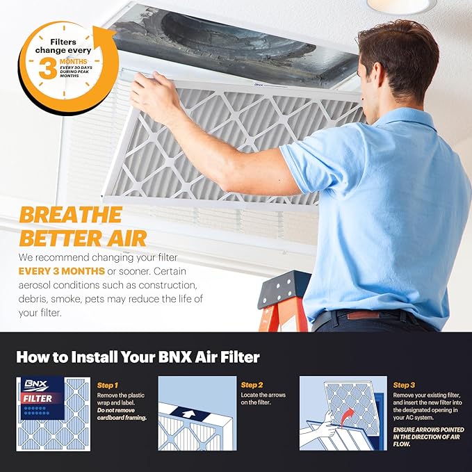 BNX TruFilter 10x30x1 Air Filter MERV 11 (4-Pack)
