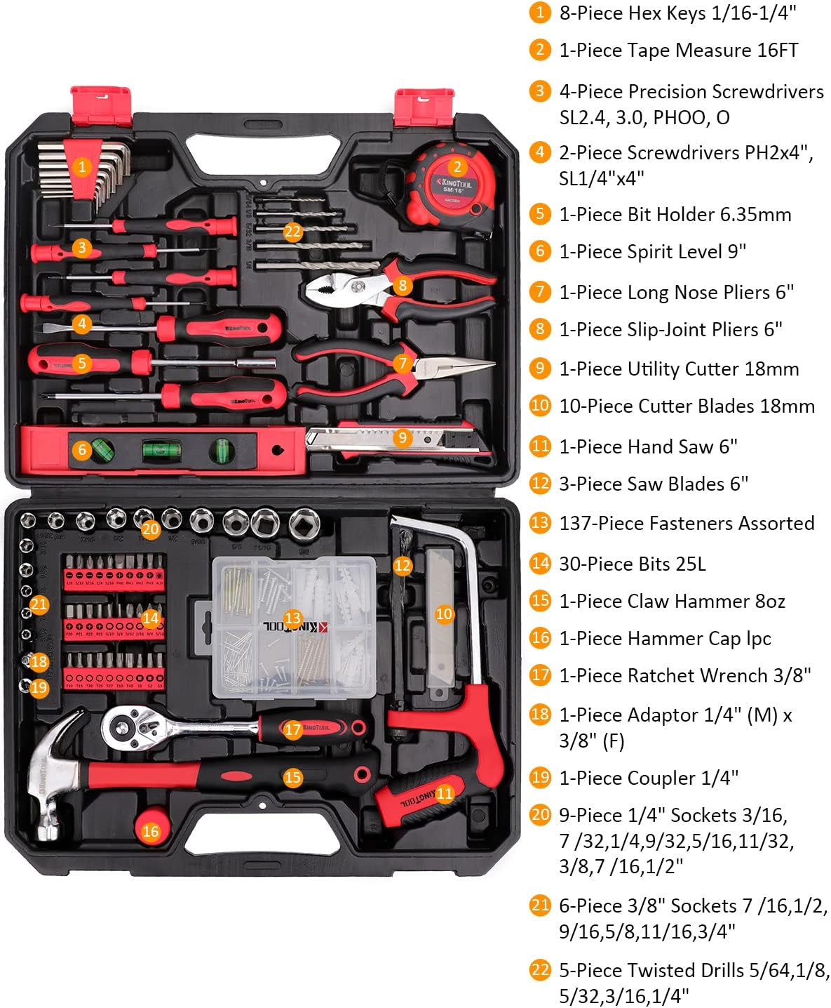 KingTool Home Repair Tool Kit (226 Piece)