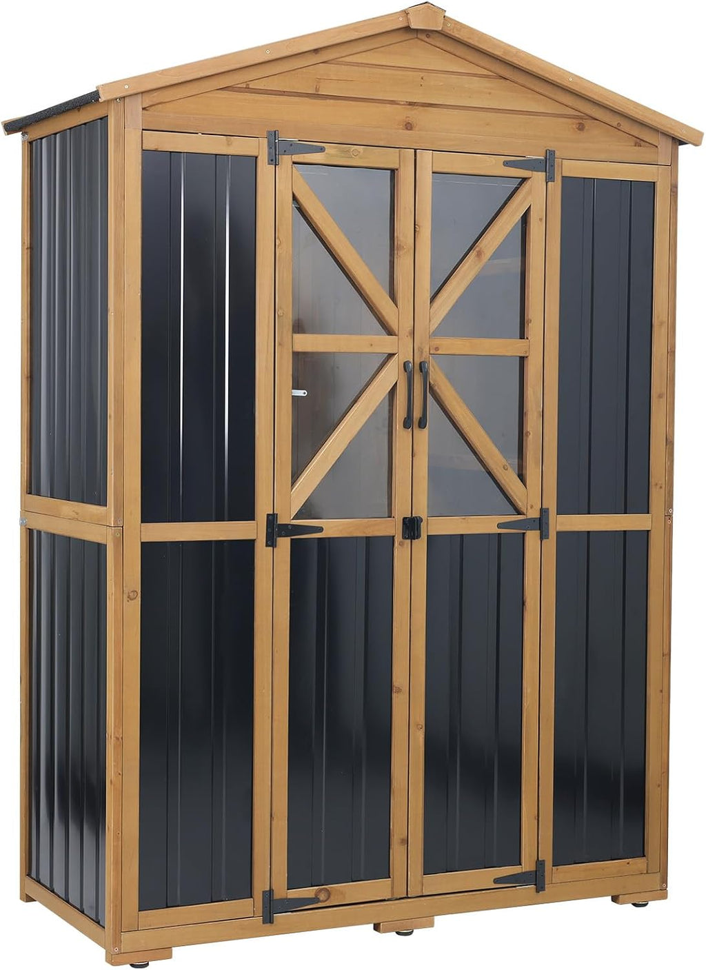 Gowoodhut Large Outdoor Storage Cabinet Tool Shed with 6 Adjustable Shelves
