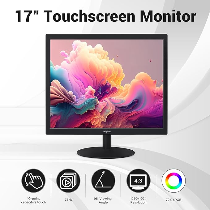 SKitphrati 17" Square 1280x1024 10-Point Multi Touch Screen Monitor