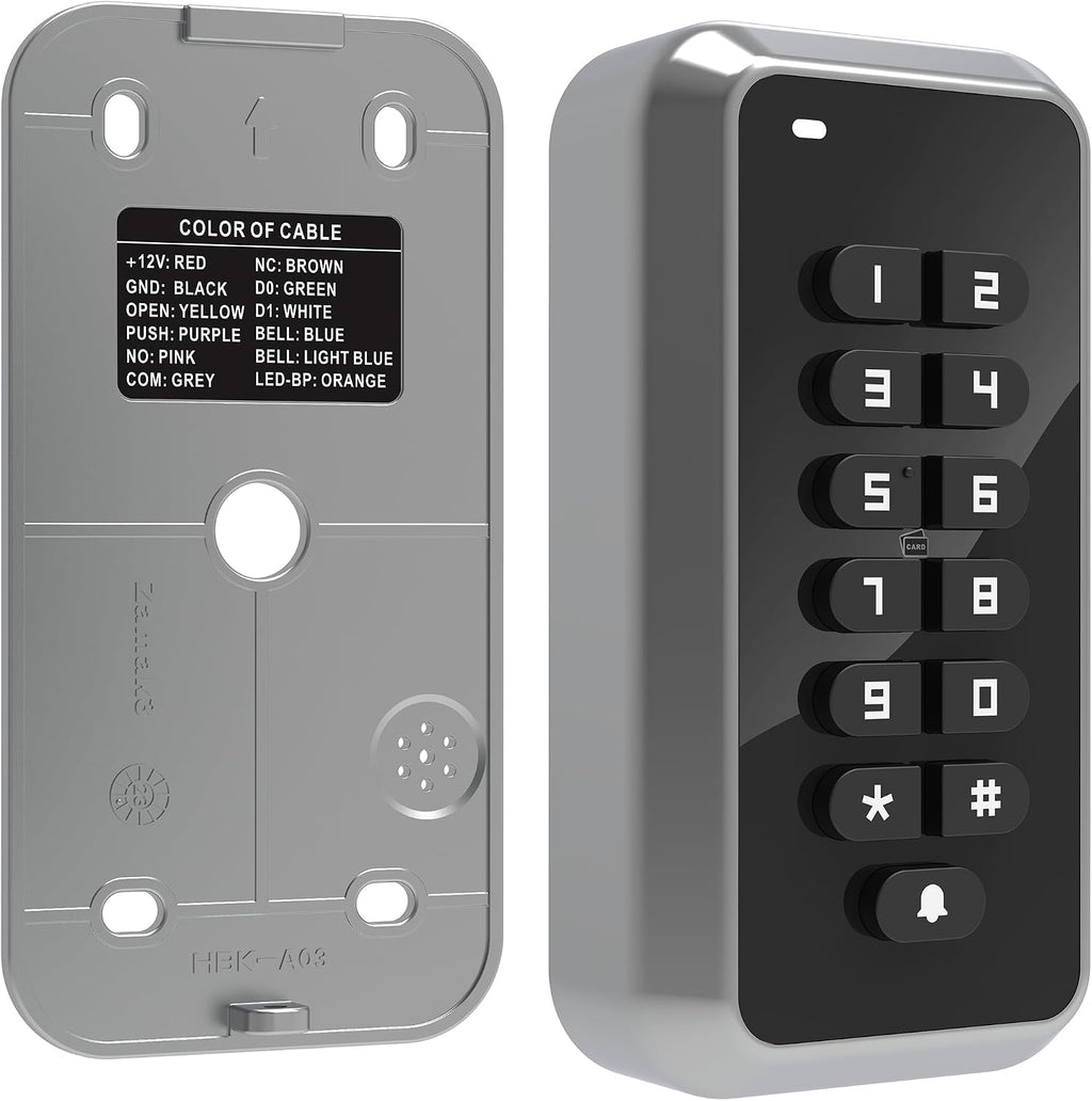 uhppote 125khz rfid door access control keypad card showing dimensions