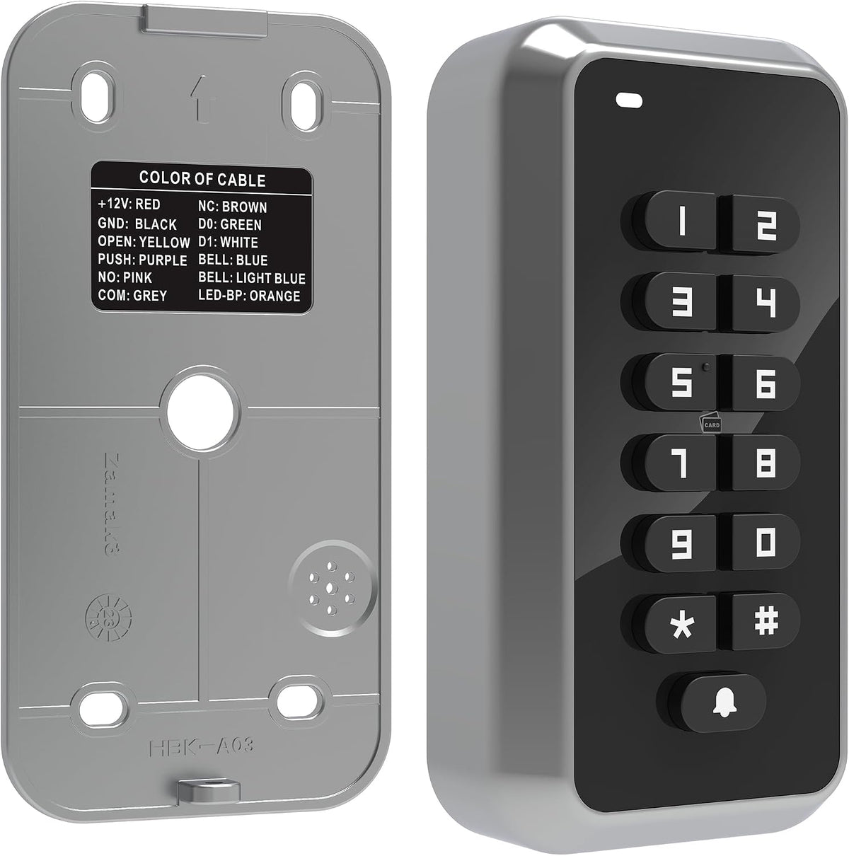 uhppote 125khz rfid door access control keypad card showing dimensions