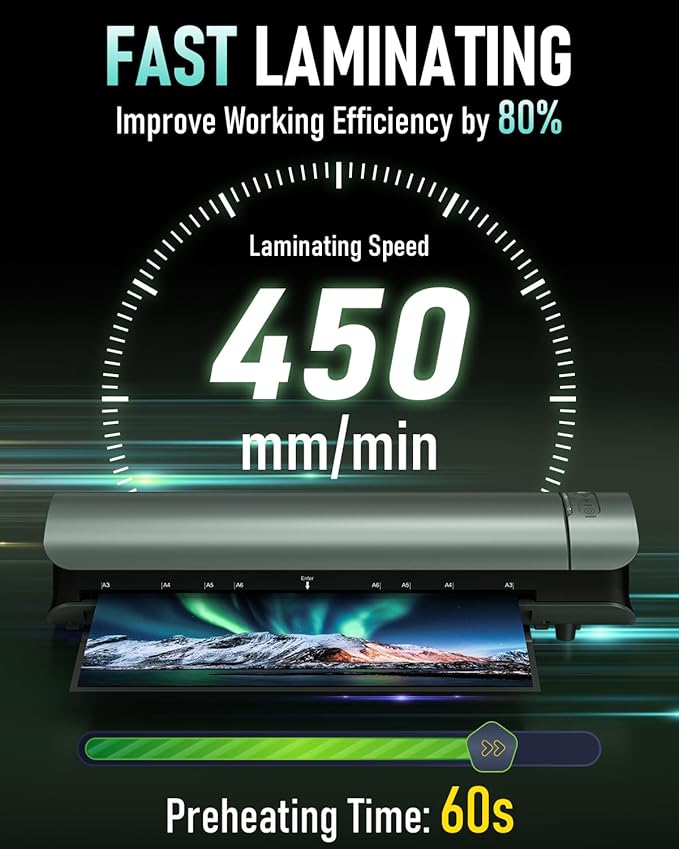 Qfun Laminator Machine 11x17 Cold Thermal Laminator，13 inch Laminating Machine