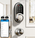 Veise RZ06C Smart Lock Electronic Deadbolt 2 Knobs Handle Set, Satin Nickel