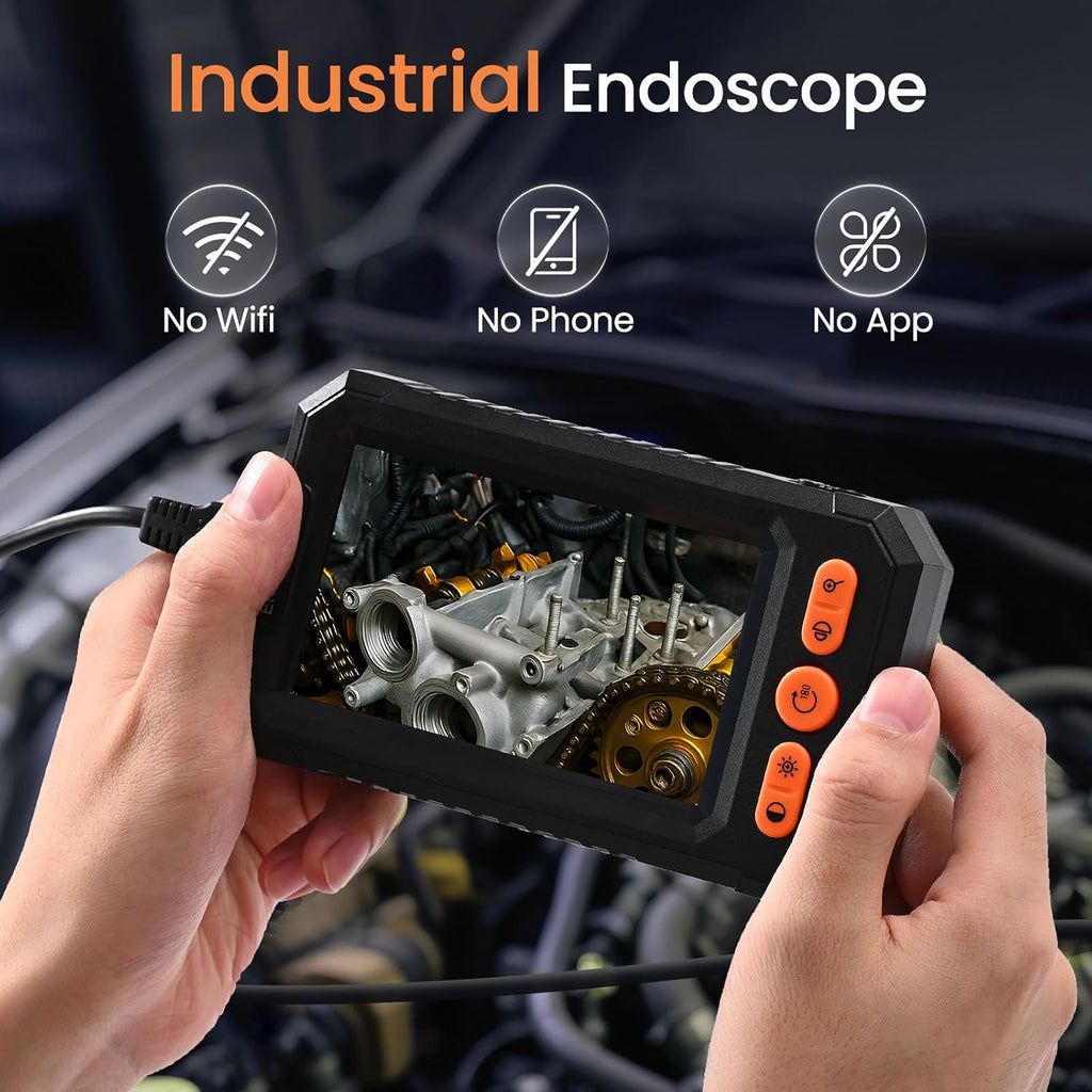 blueswan endoscope camera with light 4.3" ips 1080p, front angle view
