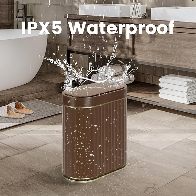 ELPHECO Bathroom Motion Sensor Trash can 2 Gallon Automatic Garbage Can