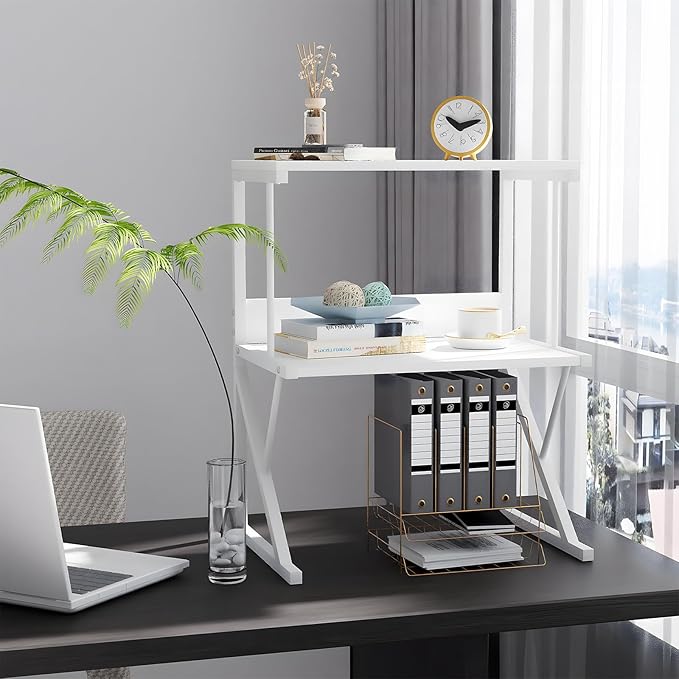 aboxoo Printer Stand for Desk, Desktop Printer Shelf Large 3-Tier Multi-Purpose