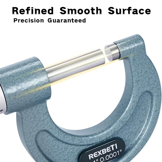 REXBETI 4Pcs Outside Micrometer Set, 0-4" Machinist Micrometer, Ultra-Precision