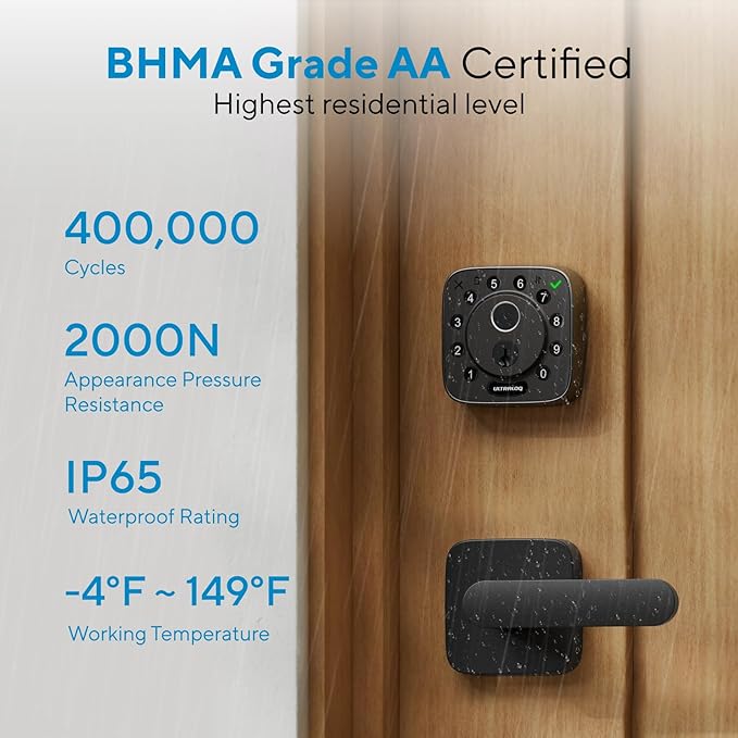 ULTRALOQ Bolt Fingerprint WiFi Smart Lock, Works