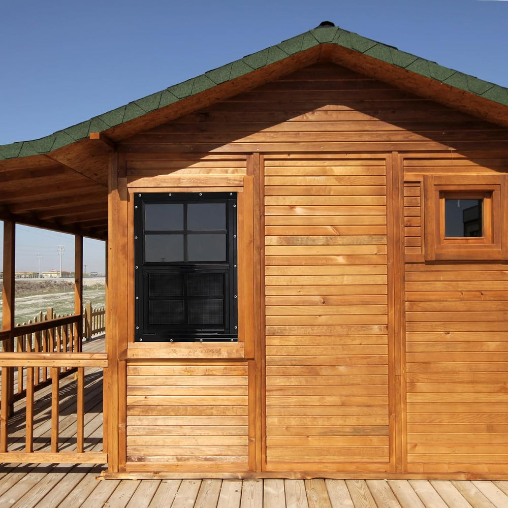 NeatiEase Upgraded Shed Windows 2 Pack, 28" x 28" Windows with Temp...